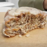 Cinamon roll at Crosstown Doughnuts Vegan in London