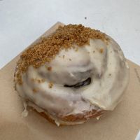 Cinnamon Scroll doughnut  at Crosstown Doughnuts Vegan in London
