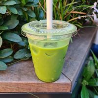 Cinnamon drink at Crosstown Doughnuts Vegan in London