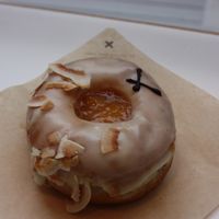 This one is with tropical jam and toasted coconuts at Crosstown Doughnuts Vegan in London