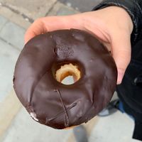 Chocolate ring at Crosstown Doughnuts Vegan in London