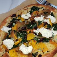 Butternut Squash Vegan Pizza with Almond Cheese at True Food Kitchen in Boca Raton