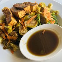 Kale, Brussels, tofu, a few little carrot shreds, and a wonderful dressing!   at Local Kitchen & Coffee Shop in Glenwood Springs