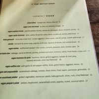 Vegan Menu August 2023 at Carmen Jones in Auckland