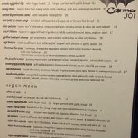 Ask for the vegetarian and vegan menu and they will bring it right out!  at Carmen Jones in Auckland