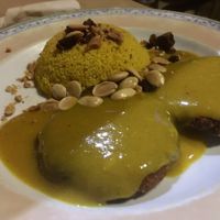 Dish with vegetarian "meat"balls and cous-cous (do not remember the exact name in menu) at Canadu in Malaga