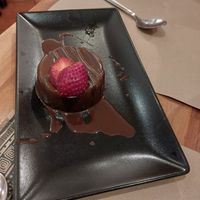 Dark chocolate flan at Canadu in Malaga