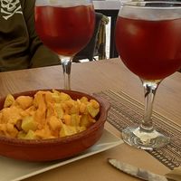 Sangria and patatas bravas at Canadu in Malaga