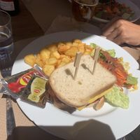 Vegan burger ( with requested gf bread)  at Canadu in Malaga