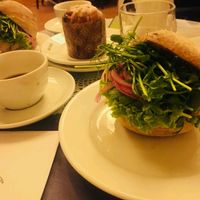 Vegan sandwich and dessert  at Vete-Katten in Stockholm
