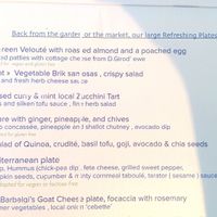 Cold main menu (green arrow for vegan options) at Dame Nature in Saint-laurent-du-var