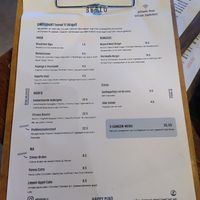 Diner menu at Bhalu in Nijmegen