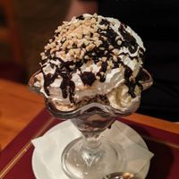 Vegan chocolate nut Sunday  at Charlie Brown's Diner in Eastbourne