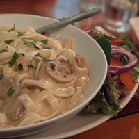 This creamy mushroom tagliatelle was rich and indulgent, suitable portions for a marathon runner. at Charlie Brown's Diner in Eastbourne