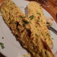 Vegan cheesy garlic bread at Charlie Brown's Diner in Eastbourne