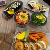 Spinach Maki, Mixed Maki, Kimchi, Broccoli and fried Sushi — really tastyy  at Kimbap Spot in Bochum