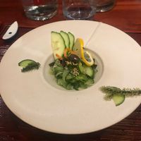 Vegan cucumber dish with seagrapes. Was quite tasty. at Tanuki  in Bruges