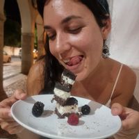 Brownie chocolate e texturas de coco at Bio.Tequim Vegetariano Restaurante in Tavira