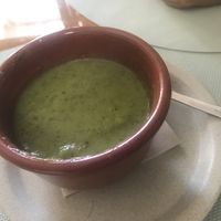 Couchette and mint soup  at Bio.Tequim Vegetariano Restaurante in Tavira