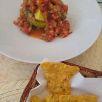 Avocado with "salad" at Bio.Tequim Vegetariano Restaurante in Tavira