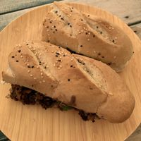 Pastor sandwich  at Huitzilli Saludable in Merida