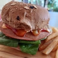 Today's menu: Hawaiian burguer at Huitzilli Saludable in Merida