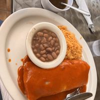Bean burrito-comes with rice and beans and lentil soupp  at Habanero's Fresh Mex in Las Cruces