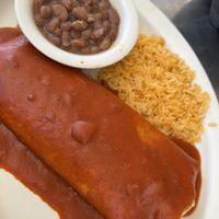 Vegan bean burrito plate    at Habanero's Fresh Mex in Las Cruces