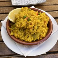 Vegan paella  at El Vegetariano de la Alcazabilla in Malaga