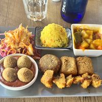 Mixed vegan dish  at El Vegetariano de la Alcazabilla in Malaga