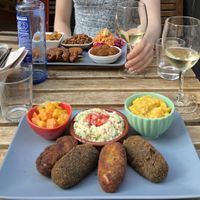 Coquets- vegetarian/ Vegan mix platter  at El Vegetariano de la Alcazabilla in Malaga