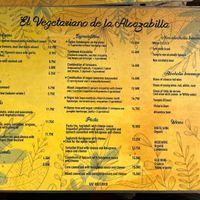Menu from 08 2024  at El Vegetariano de la Alcazabilla in Malaga