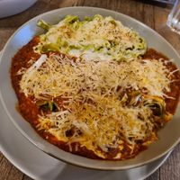 Pasta Trio & Seitan Mix at El Vegetariano de la Alcazabilla in Malaga