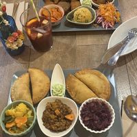 Enpenadas and vegan mix  at El Vegetariano de la Alcazabilla in Malaga