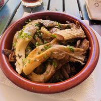 Mushrooms with rock salt  at El Vegetariano de la Alcazabilla in Malaga