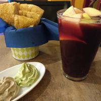 Sangria and bread at El Vegetariano de la Alcazabilla in Malaga