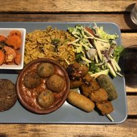 Vegan mix plate at El Vegetariano de la Alcazabilla in Malaga