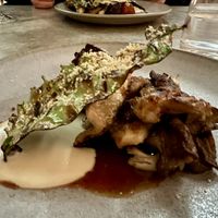 tempura zucchini, dill, lemon + horseradish  at Aloft in Hobart