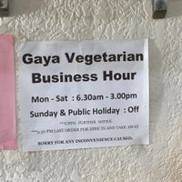 new opening times (mar 2023) at Gaya Vegetarian in Kota Kinabalu