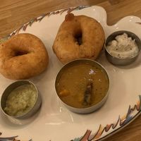 Starter - Lentil doughnuts at Herb Restaurant in Leicester