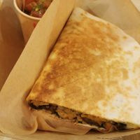 Quesadilla mushrooms & tempeh at Edgy Veggy in Sofia