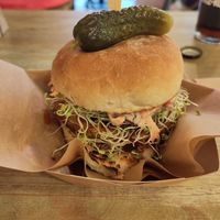 BBQ Tempeh Burger at Edgy Veggy in Sofia