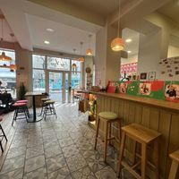 Confortable seating and delicious food  at Edgy Veggy in Sofia