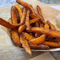 Sweet potato fries, 7 lev  at Edgy Veggy in Sofia