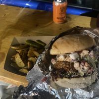 Tempeh burger  at Edgy Veggy in Sofia