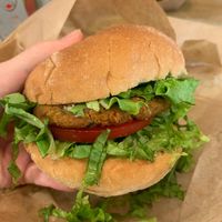 Garden classic burger (13,50 lv) at Edgy Veggy in Sofia