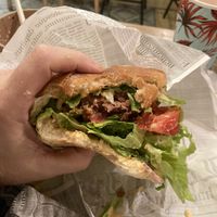 Big Mac Edgy - with Beyond Meat, so fresh and juicy and cheesy - recommend!  at Edgy Veggy in Sofia