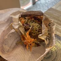 tempeh burger (gf)  at Edgy Veggy in Sofia
