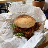 GRILLZilla burger (pulled meat)  at Edgy Veggy in Sofia