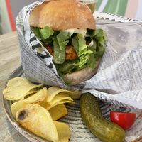 Green chickpea burger   at Edgy Veggy in Sofia